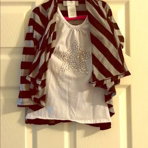 Girls T-shirt and cardigan combo